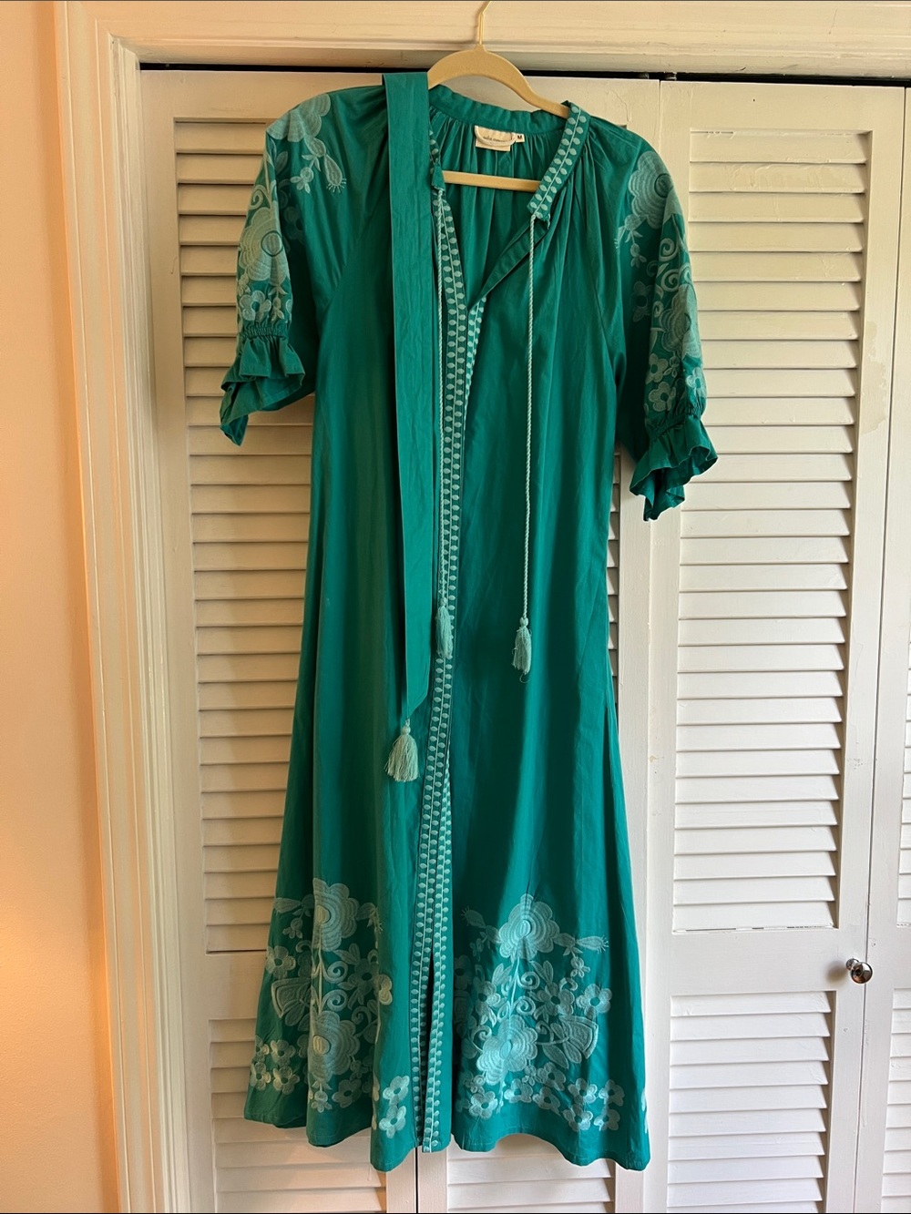 Julia Amory Caftan in Turquoise (Medium)
